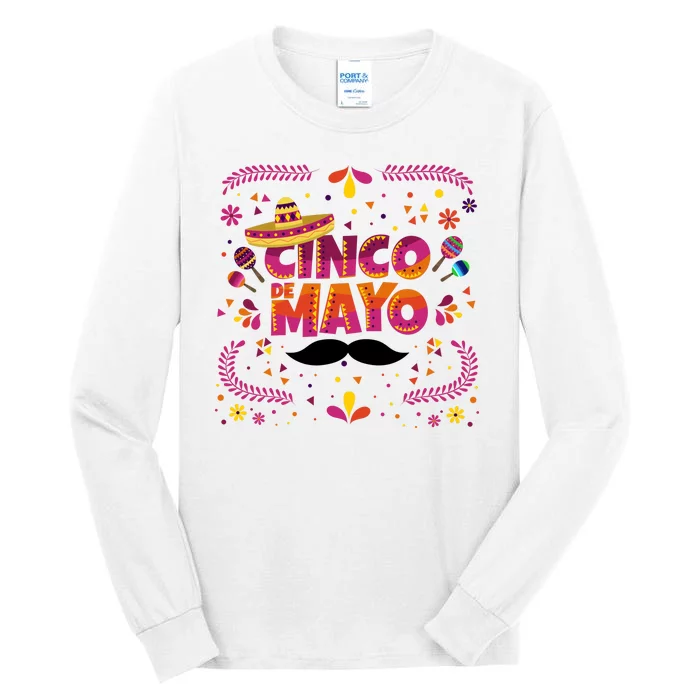 Cinco De Mayo Fiesta Mustache Tall Long Sleeve T-Shirt