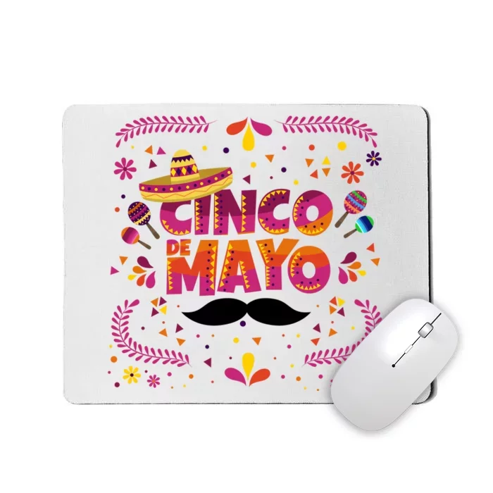 Cinco De Mayo Fiesta Mustache Mousepad