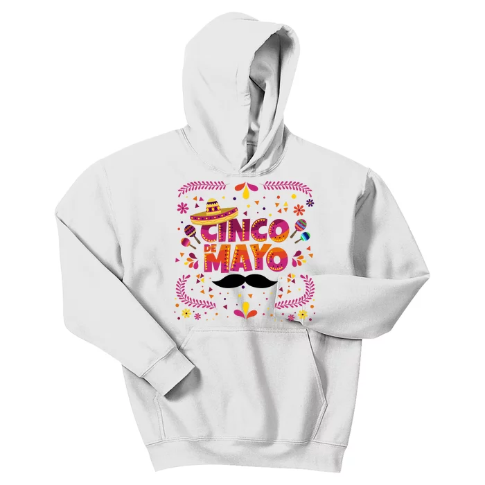 Cinco De Mayo Fiesta Mustache Kids Hoodie