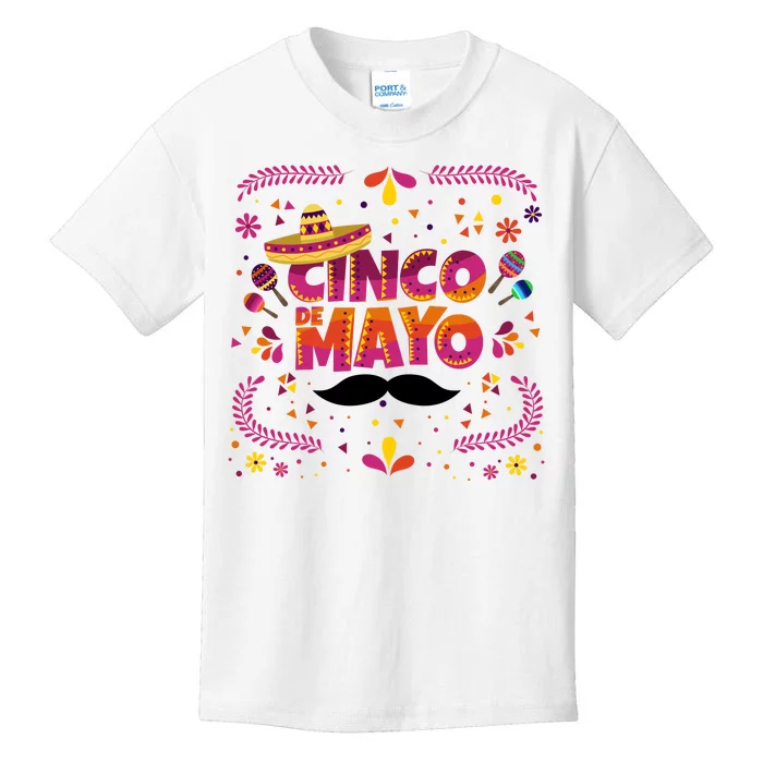 Cinco De Mayo Fiesta Mustache Kids T-Shirt