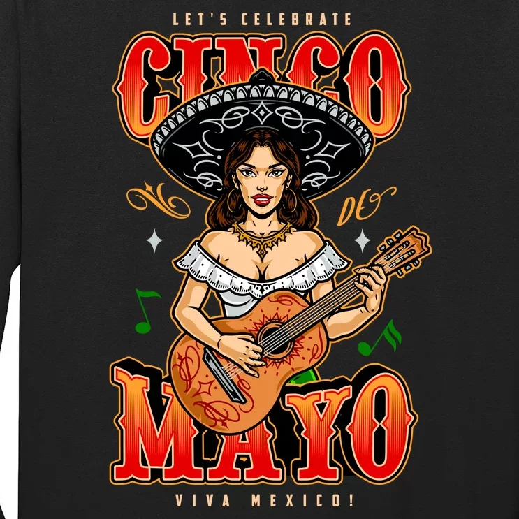 Cinco De Mayo Women Playing Banjo Long Sleeve Shirt