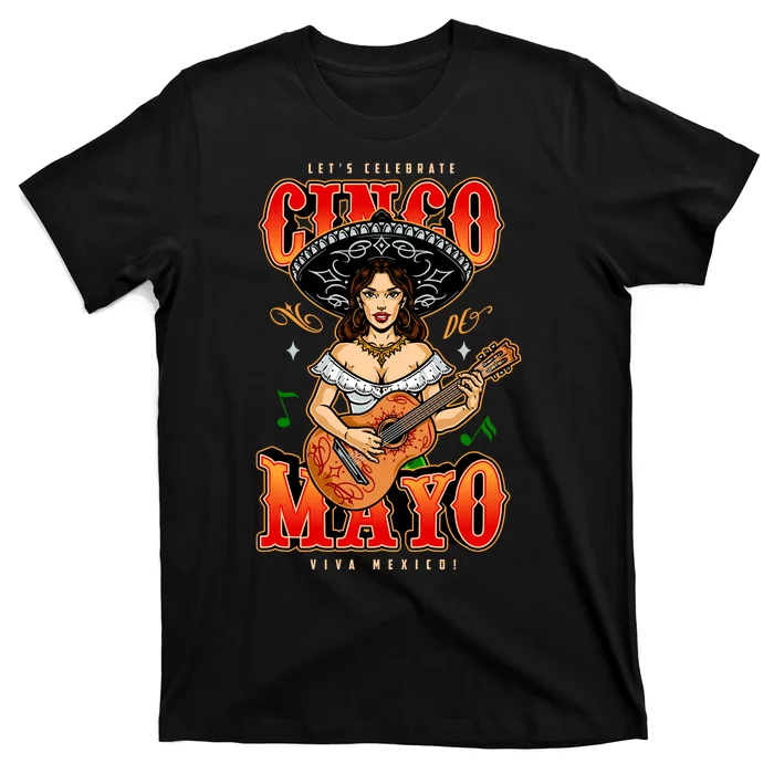 Cinco De Mayo Women Playing Banjo T-Shirt