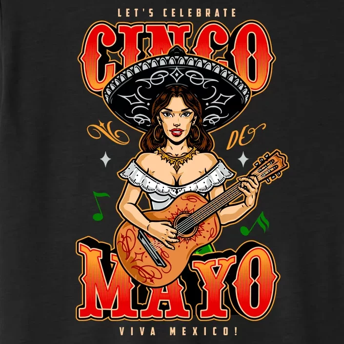 Cinco De Mayo Women Playing Banjo ChromaSoft Performance T-Shirt