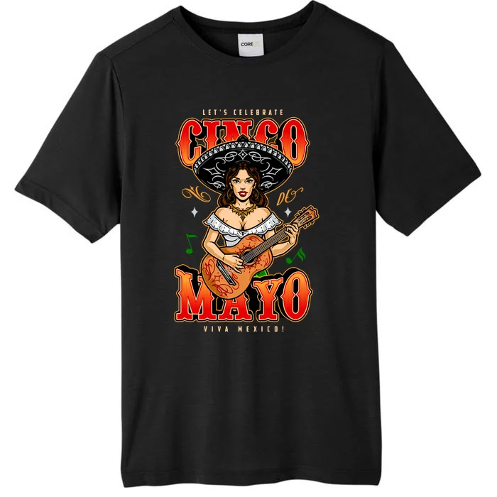 Cinco De Mayo Women Playing Banjo ChromaSoft Performance T-Shirt