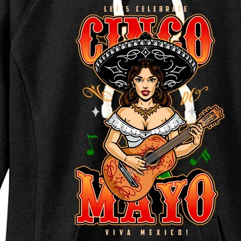 Cinco De Mayo Women Playing Banjo Women's Fleece Hoodie