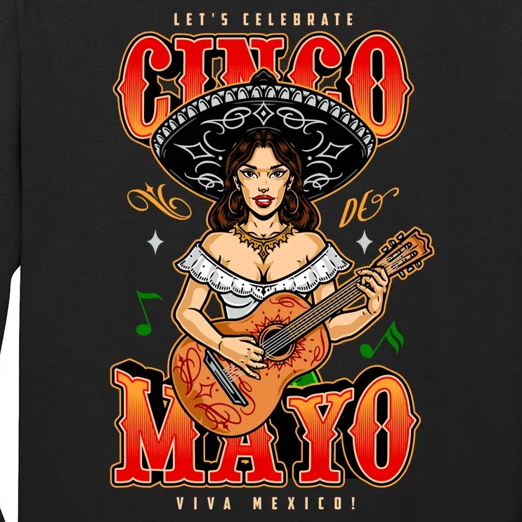 Cinco De Mayo Women Playing Banjo Tall Long Sleeve T-Shirt