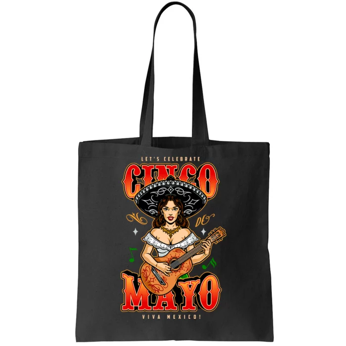 Cinco De Mayo Women Playing Banjo Tote Bag