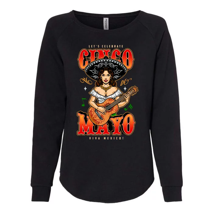 Cinco De Mayo Women Playing Banjo Womens California Wash Sweatshirt