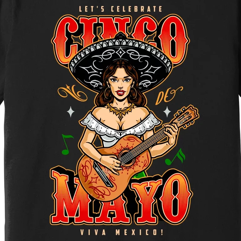 Cinco De Mayo Women Playing Banjo Premium T-Shirt