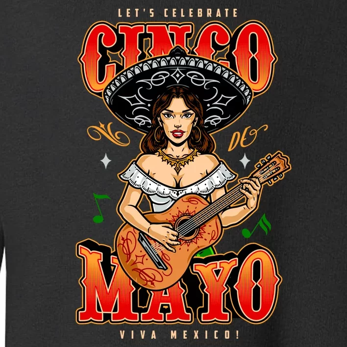 Cinco De Mayo Women Playing Banjo Toddler Sweatshirt