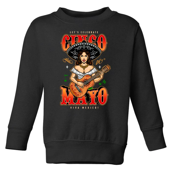 Cinco De Mayo Women Playing Banjo Toddler Sweatshirt