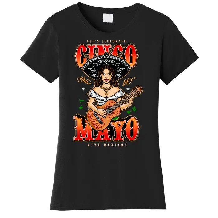 Cinco De Mayo Women Playing Banjo Women's T-Shirt