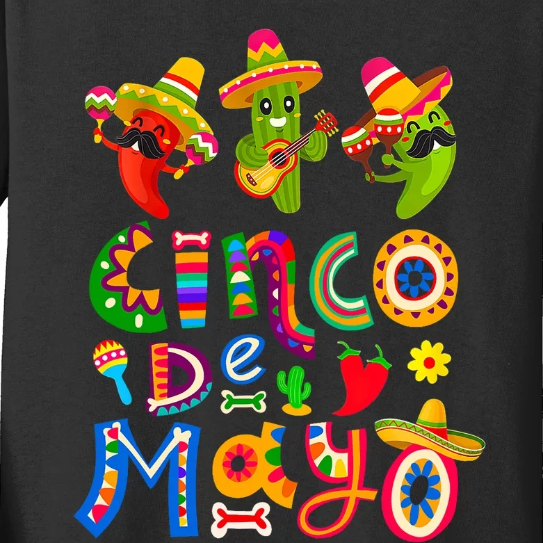 Cinco De Mayo Mexican Fiesta 5 De Mayo Women Kids Long Sleeve Shirt