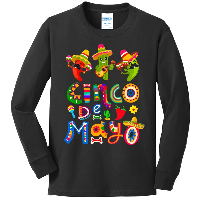 Cinco De Mayo Mexican Fiesta 5 De Mayo Women Kids Long Sleeve Shirt