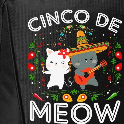 Cinco De Meow Mexican Kawaii Cat Kitten City Backpack