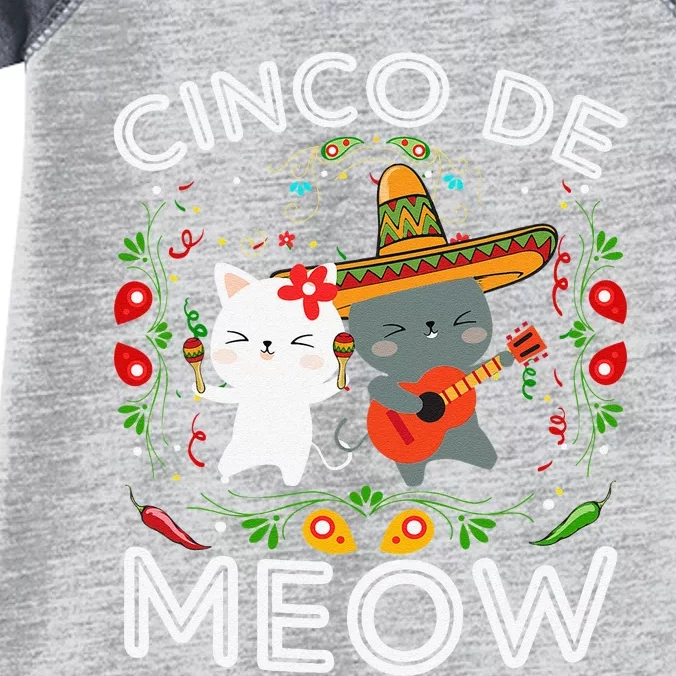 Cinco De Meow Mexican Kawaii Cat Kitten Infant Baby Jersey Bodysuit