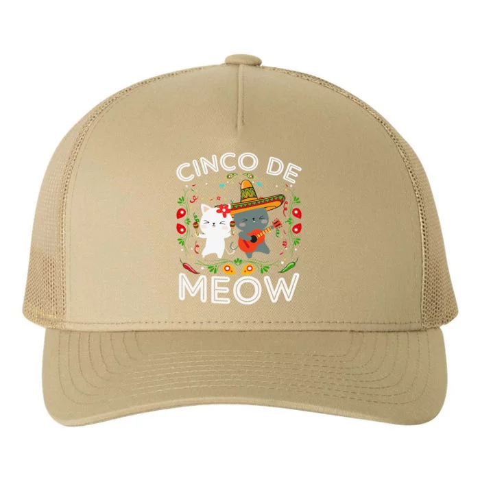 Cinco De Meow Mexican Kawaii Cat Kitten Yupoong Adult 5-Panel Trucker Hat