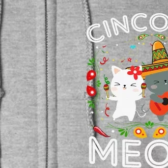 Cinco De Meow Mexican Kawaii Cat Kitten Full Zip Hoodie