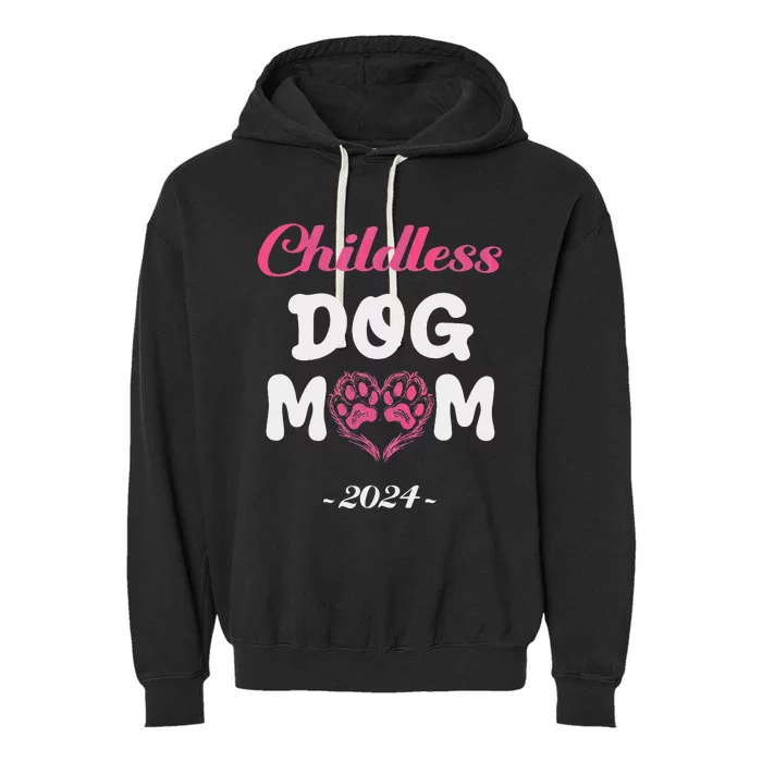 Childless Dog Mom Funny Dog Lady Cute Dog Paws Kamala Harris Garment-Dyed Fleece Hoodie