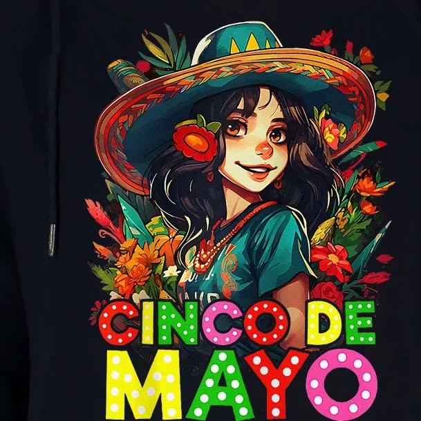 Cinco De Mayo Girl Mexican Fiesta 5 De Mayo Anime Girl Womens Funnel Neck Pullover Hood