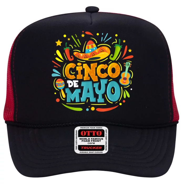 Cinco De Mayo Fiesta Surprise Camisa 5 De Mayo Viva Mexico High Crown Mesh Trucker Hat