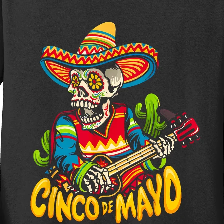 Cinco De Mayo Mexican Lets Fiesta 5 De Mayo Gift Design Kids Long Sleeve Shirt