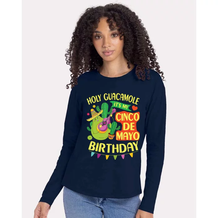 Cinco De Mayo Birthday Holy Guacamole Mexican Gift Womens Cotton Relaxed Long Sleeve T-Shirt