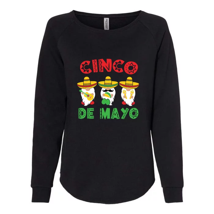 Cinco De Mayo Gnome Tacos Mexican Gift Cute Gnome Womens California Wash Sweatshirt