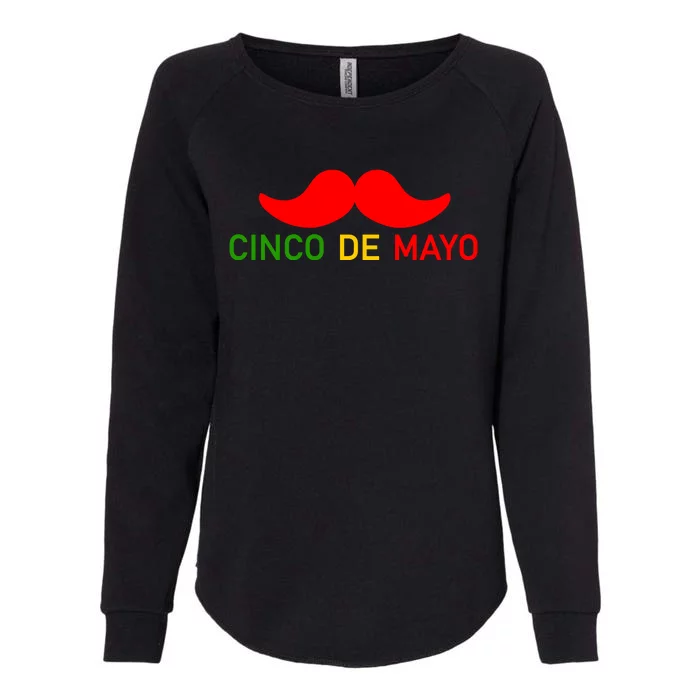 Cinco De Mayo Mustache Fiesta Womens California Wash Sweatshirt