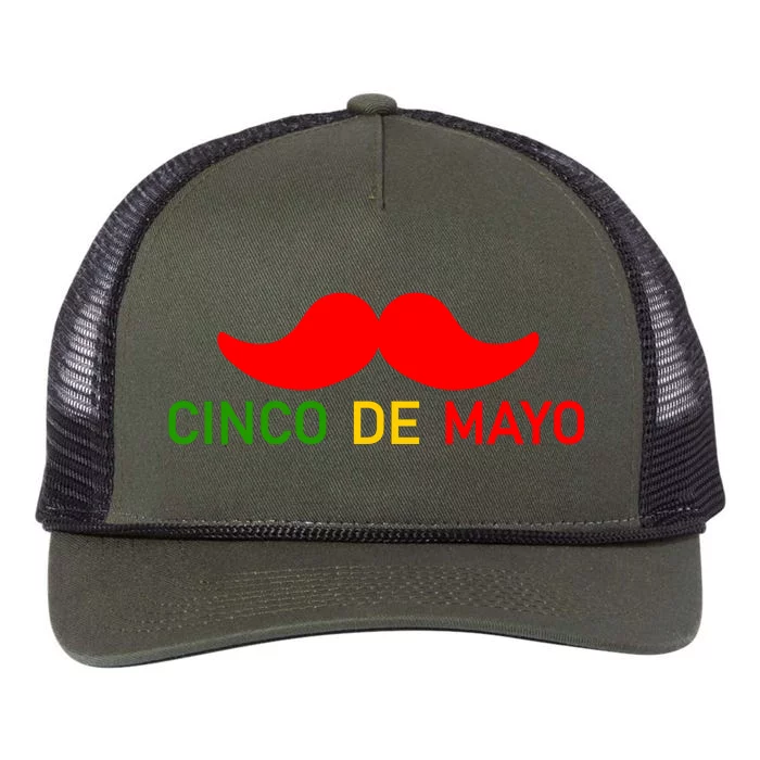 Cinco De Mayo Mustache Fiesta Retro Rope Trucker Hat Cap