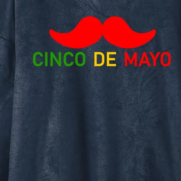 Cinco De Mayo Mustache Fiesta Hooded Wearable Blanket