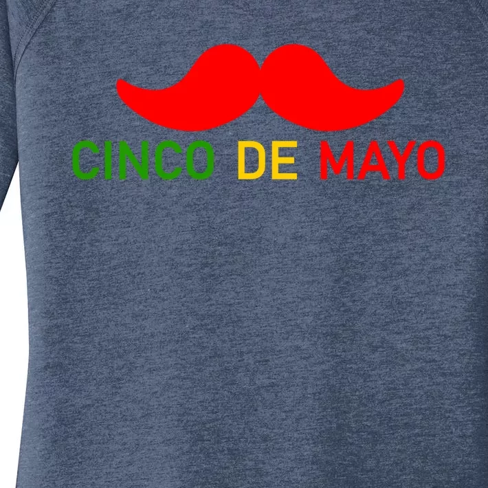 Cinco De Mayo Mustache Fiesta Women's Perfect Tri Tunic Long Sleeve Shirt