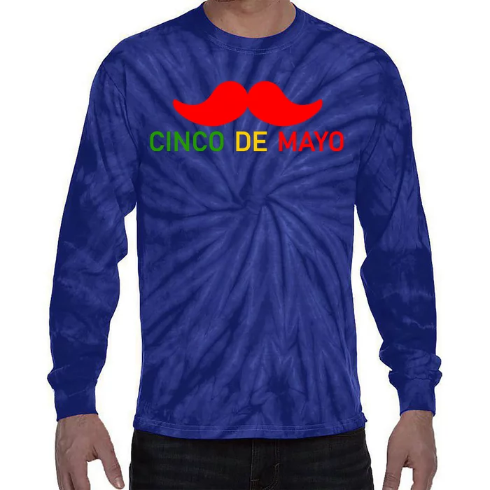 Cinco De Mayo Mustache Fiesta Tie-Dye Long Sleeve Shirt