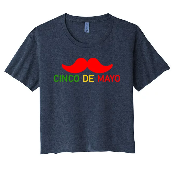 Cinco De Mayo Mustache Fiesta Women's Crop Top Tee