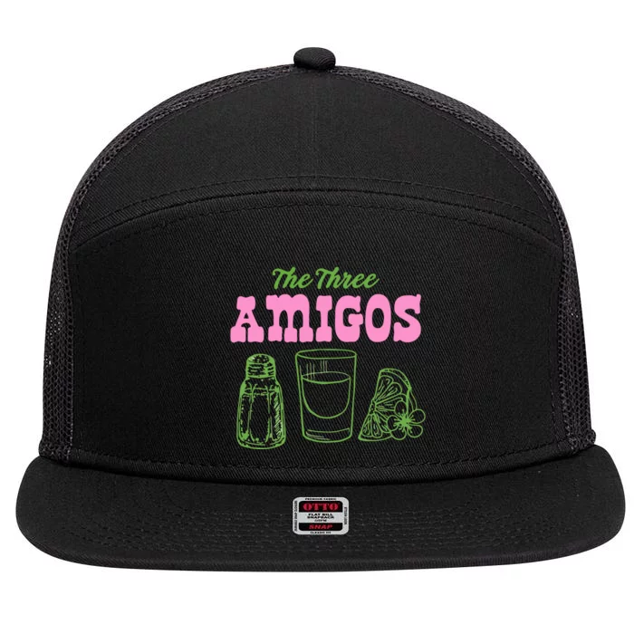 Cinco De Mayo Tequila Lime And Sunshine 7 Panel Mesh Trucker Snapback Hat