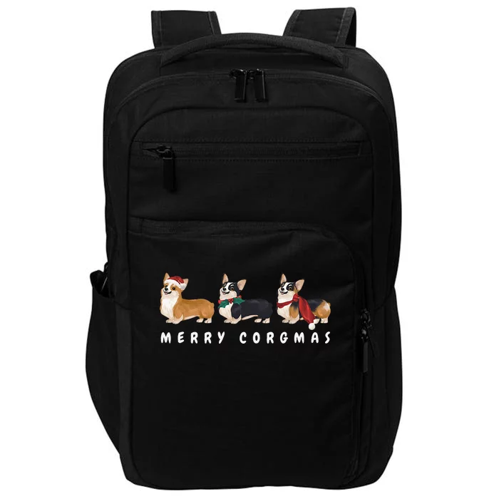 Corgi Dog Merry Corgmas Santa Corgi Ugly Christmas Sweater Impact Tech Backpack