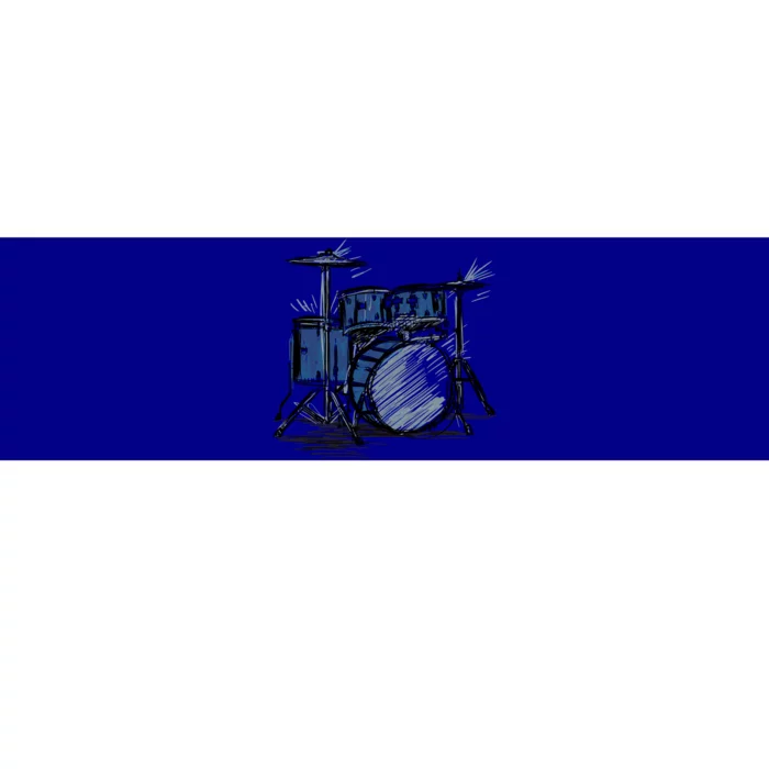 Cool Drummer Music Design Featuring A Sketch Of A Drum Kit Gift Bumper Sticker