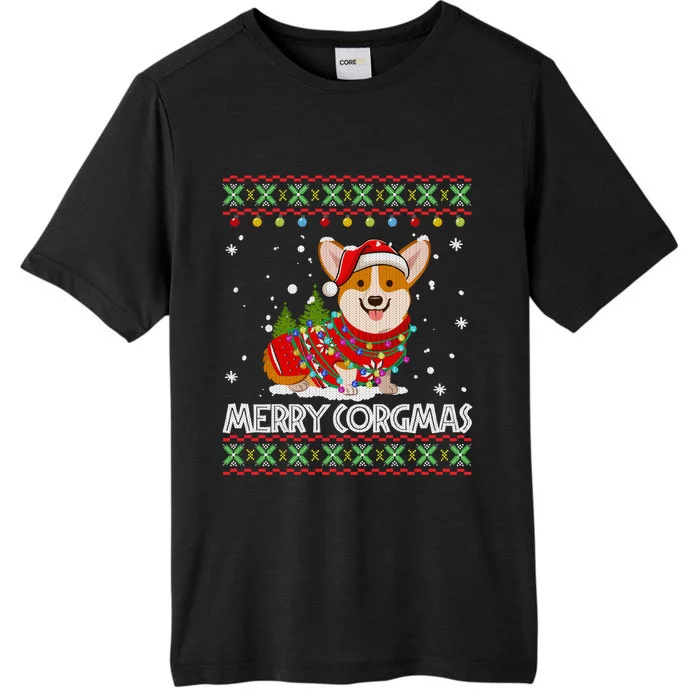 Corgi Dog Merry Corgmas Santa Corgi Ugly Christmas Sweater ChromaSoft Performance T-Shirt