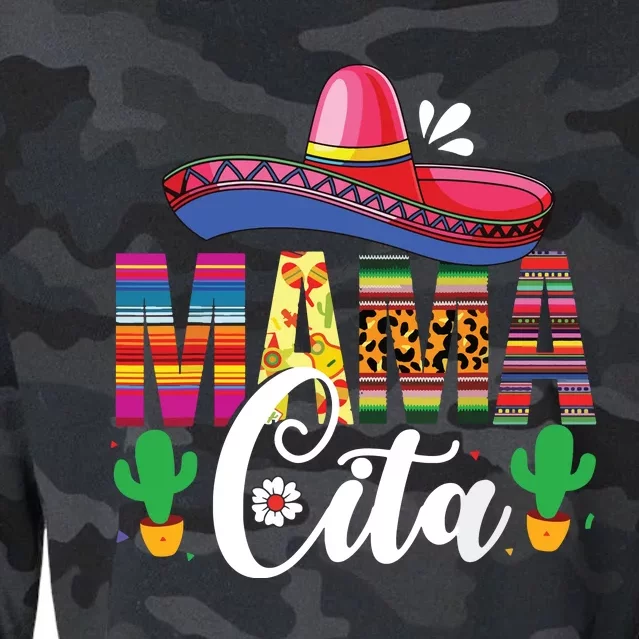 Cinco De Mayo Mamacita Flower Mama Cita Mexican Gift Cropped Pullover Crew