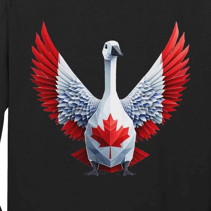 Canada Day Maple Leaf Bird Design Long Sleeve Shirt