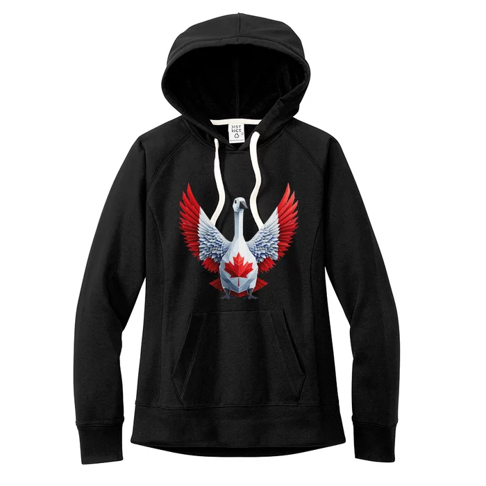 Canada Day Maple Leaf Bird Design Women's Fleece Hoodie