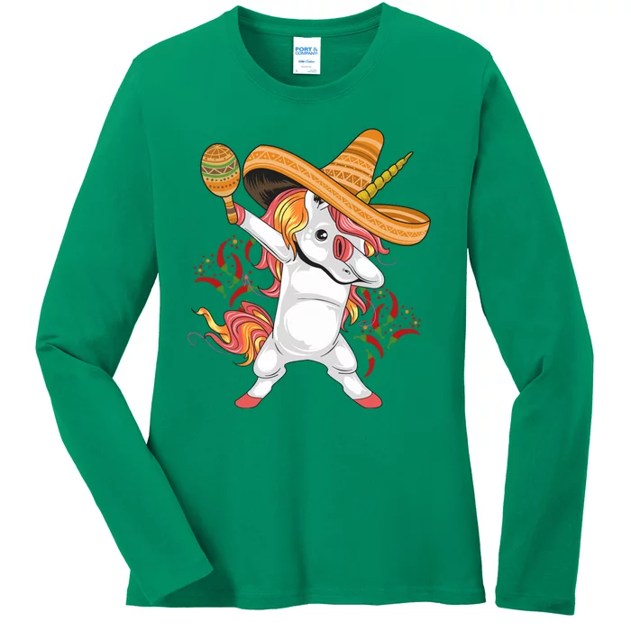 Cinco De Mayo Unicorn Fiesta Ladies Long Sleeve Shirt