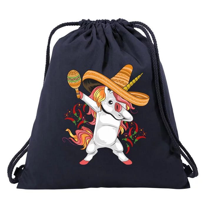 Cinco De Mayo Unicorn Fiesta Drawstring Bag