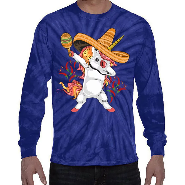 Cinco De Mayo Unicorn Fiesta Tie-Dye Long Sleeve Shirt