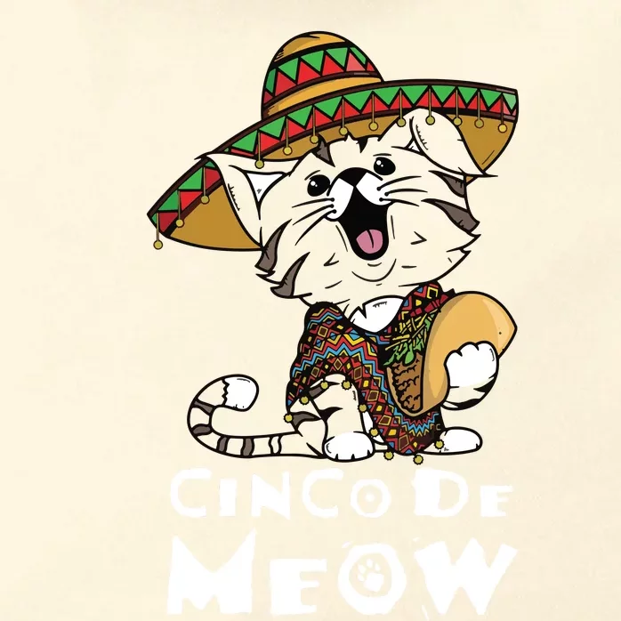 Cinco De Meow Shirts With Smiling Cat Taco And Sombrero Zip Tote Bag