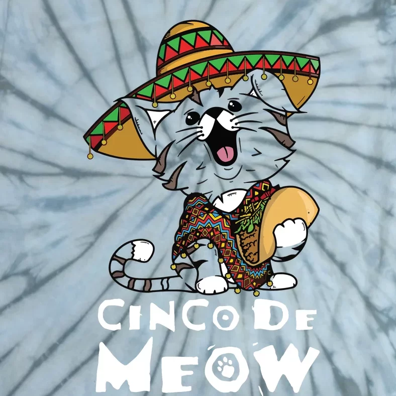 Cinco De Meow Shirts With Smiling Cat Taco And Sombrero Tie-Dye T-Shirt