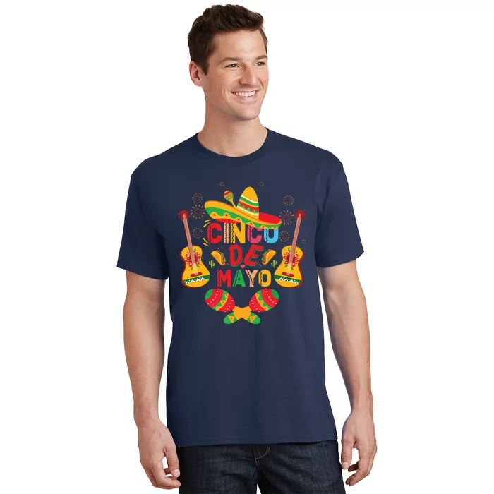 Cinco De Mayo Mexican Guitar Cactus For Men Women Boy Girl T-Shirt