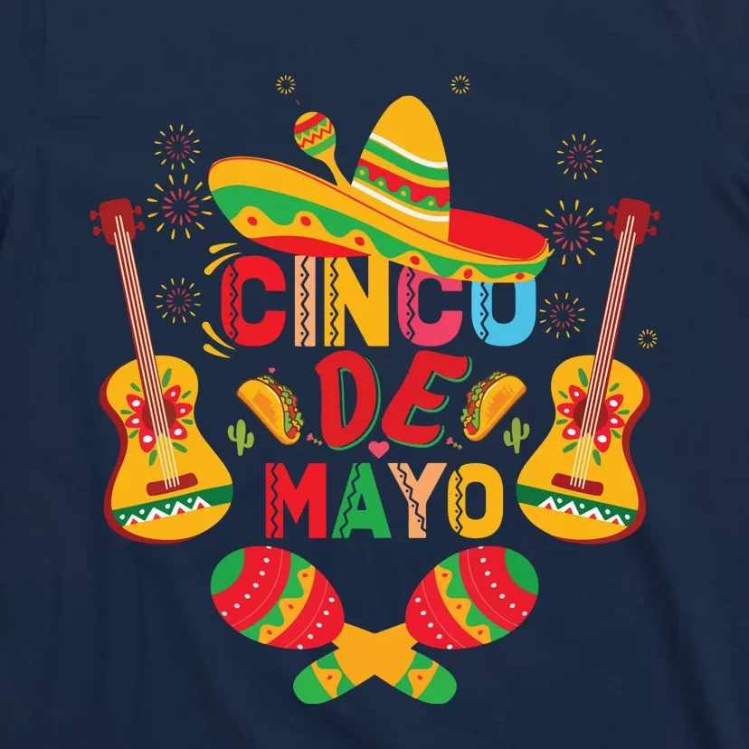 Cinco De Mayo Mexican Guitar Cactus For Men Women Boy Girl T-Shirt