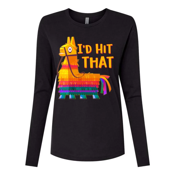 Cinco De Mayo Pinata I'd Hit That Womens Cotton Relaxed Long Sleeve T-Shirt