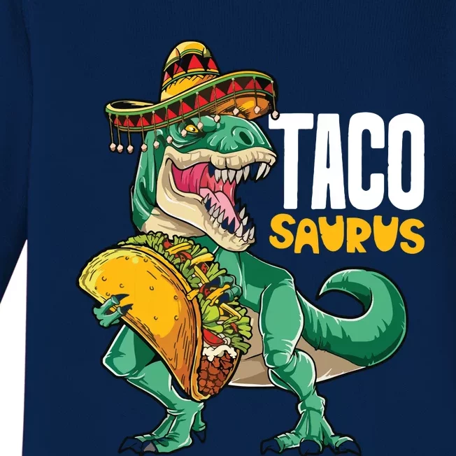 Cinco De Mayo Taco Saurus Baby Long Sleeve Bodysuit